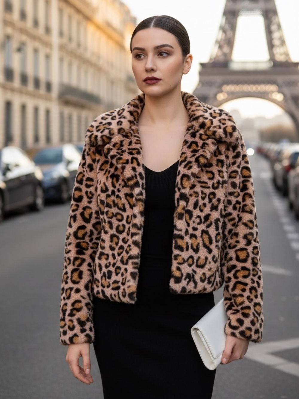 Candie's Animal Print Teddy Jacket